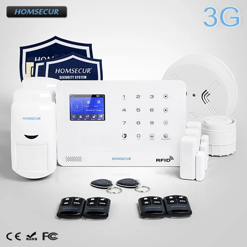 

HOMSECUR Wireless LCD 3G/2G RFID Burglar Pet-Immune/Friendly Alarm System LA02-3G