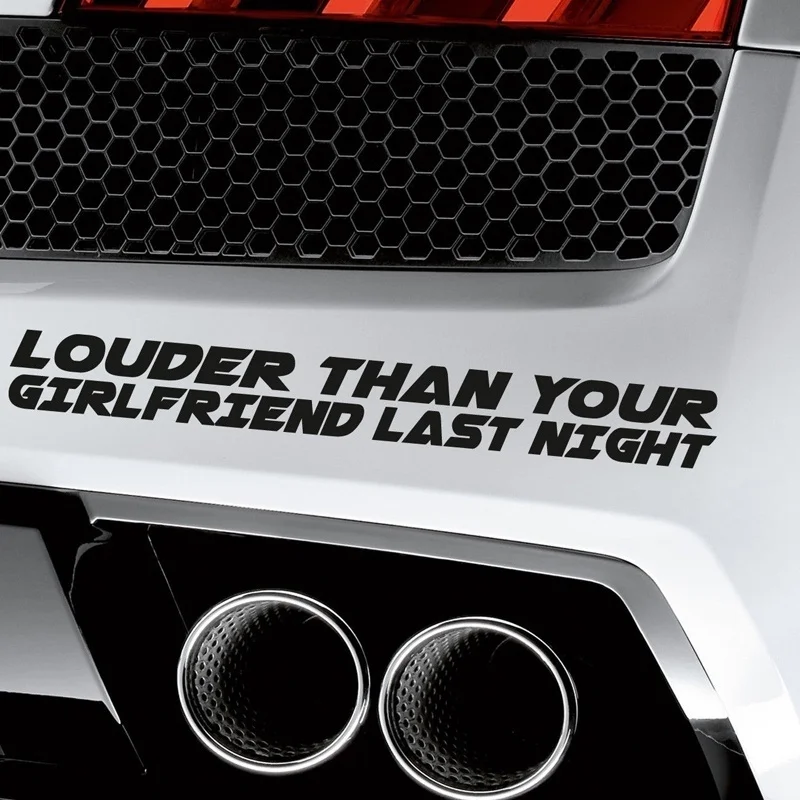 Funny window Sticker Louder than Your Girlfriend Last Night 20x5cm | Игрушки и хобби