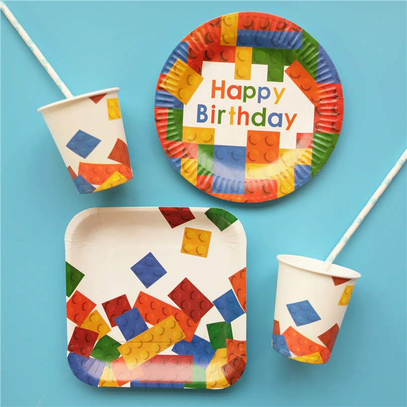 Building Blocks Paper Cups Plate Colored Bricks Birthday Party Supplies Tableware theme Kids Baby Birthday Party Decoration Set
Building Blocks Paper Cups Plate Colored Bricks Birthday Party Supplies Tableware theme Kids Baby Birthday Party Decoration Set