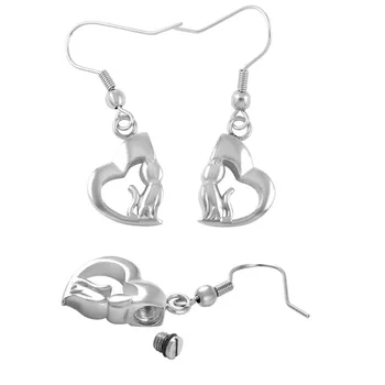 IJE8017 316L Stainless Steel Cat with Heart Urn Pendant High Quality Pet Steel Memory Cremation Earring with Shiny Polishing
IJE8017 316L Stainless Steel Cat with Heart Urn Pendant High Quality Pet Steel Memory Cremation Earring with Shiny Polishing