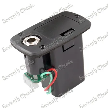 Active Guitar Bass Pickup EQ 9V Battery Box Compartment Cover With 4 Pin Socket and metal contacts and Output
Active Guitar Bass Pickup EQ 9V Battery Box Compartment Cover With 4 Pin Socket and metal contacts and Output