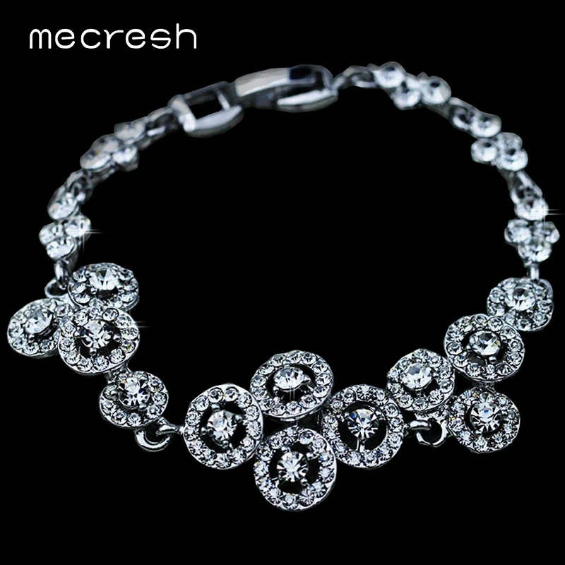 Mecresh New Luxurious Silver Color Bracelet Crystal Round Bridal Bracelets Wedding Accessories SL024
Mecresh New Luxurious Silver Color Bracelet Crystal Round Bridal Bracelets Wedding Accessories SL024