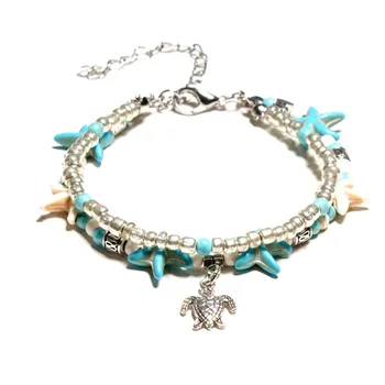 enkelbandje Bohemian Multiple Layers Starfish Turtle Beads Anklets For Women Boho Shell Chain ankle bracelet Beach halhal
enkelbandje Bohemian Multiple Layers Starfish Turtle Beads Anklets For Women Boho Shell Chain ankle bracelet Beach halhal