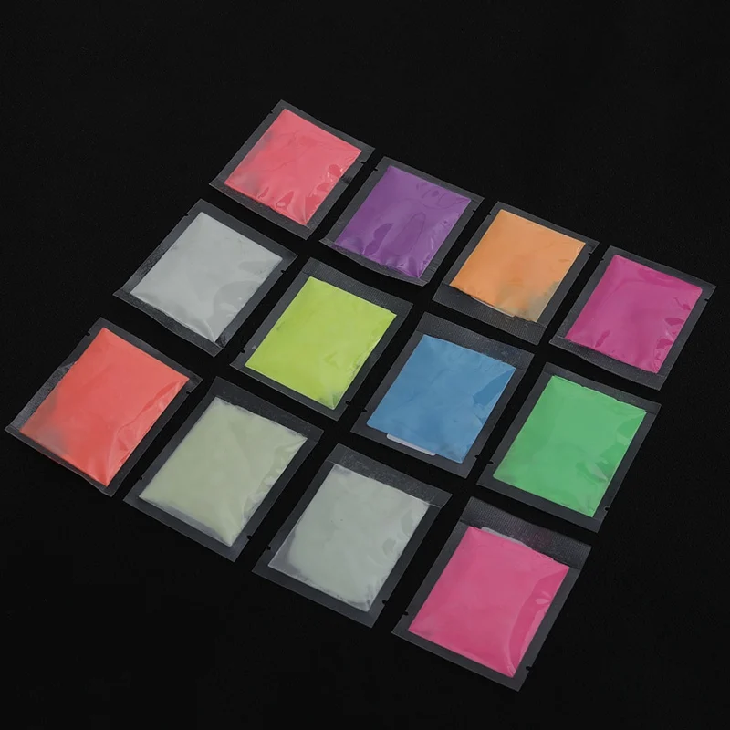 glow powder Luminescent powder phosphor powder glow in the dark powder for DIY Paint nail polish/Party use 12 colors 10g/bag
glow powder Luminescent powder phosphor powder glow in the dark powder for DIY Paint nail polish/Party use 12 colors 10g/bag