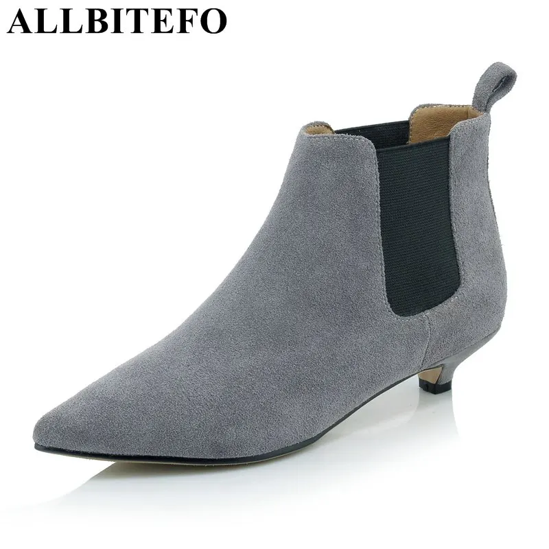 ALLBITEFO fashion brand genuine leather pointed toe low-heeled women boots thin heel Elastic band martin boots ankle boots woman
ALLBITEFO fashion brand genuine leather pointed toe low-heeled women boots thin heel Elastic band martin boots ankle boots woman