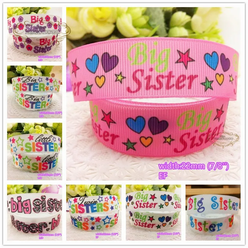 15 styles to select 10 yards Little Big Sister printed Grosgrain Ribbons Quality Tapes hairbow gift pack clothing Bowknot DIY
15 styles to select 10 yards Little Big Sister printed Grosgrain Ribbons Quality Tapes hairbow gift pack clothing Bowknot DIY