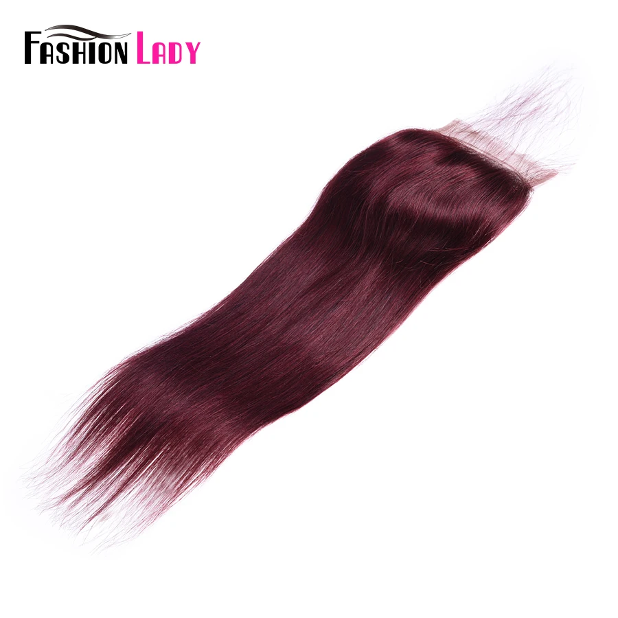 Fashion Lady Pre-Colored Peruvian Hair 4*4 inch Wine Red Closure #99j Straight Human Hair Lace Closure Non-Remy
Fashion Lady Pre-Colored Peruvian Hair 4*4 inch Wine Red Closure #99j Straight Human Hair Lace Closure Non-Remy