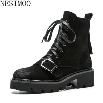 NESIMOO 2019 Fashion Women Ankle Boots Solid Genuine Leather Square Low Heel Round Toe All Match Concise Ladies Shoes Size 34-39
NESIMOO 2019 Fashion Women Ankle Boots Solid Genuine Leather Square Low Heel Round Toe All Match Concise Ladies Shoes Size 34-39
