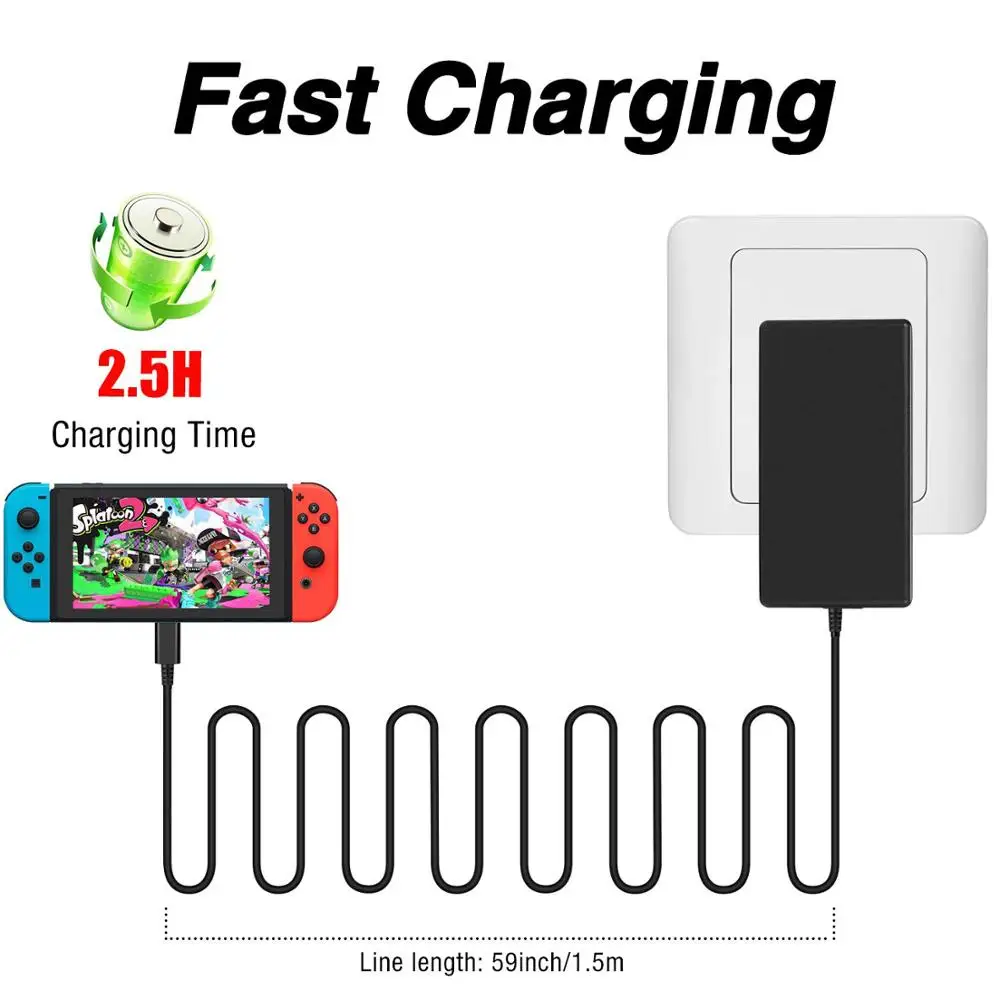 EU Plug AC Adapter For Switch NS Fast Charger For Nintend Switch Console Support TV Model Travel Chargeing Type C Power Supply
EU Plug AC Adapter For Switch NS Fast Charger For Nintend Switch Console Support TV Model Travel Chargeing Type C Power Supply
