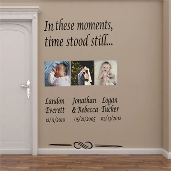 Personalized Names and Dates IN THESE MOMENTS TIME STOOD STILL Quote Decals Words Lettering Vinyl Wall Stickers Size 100*180cm
Personalized Names and Dates IN THESE MOMENTS TIME STOOD STILL Quote Decals Words Lettering Vinyl Wall Stickers Size 100*180cm