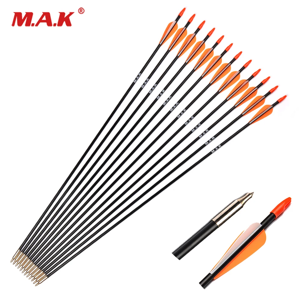 31 Inches Spine 700 Fiberglass Arrow Hunting Shooting Arrows for Recurve Bow Long Bow Practice Orange Feather
31 Inches Spine 700 Fiberglass Arrow Hunting Shooting Arrows for Recurve Bow Long Bow Practice Orange Feather