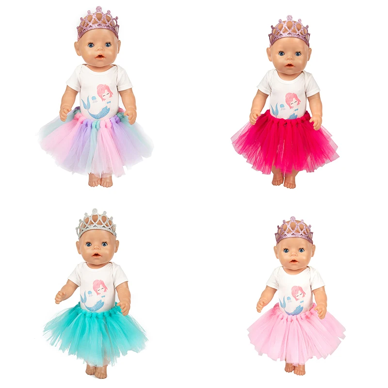 Фото Новая корона + одежда юбка Одежда для кукол подходит 43 см новорожденных