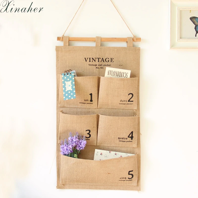 Cotton Linen Hanging Storage Bag 5 Pockets Wall Mounted Wardrobe Hanging Bag Wall Pouch Cosmetic Toys Organizer
Cotton Linen Hanging Storage Bag 5 Pockets Wall Mounted Wardrobe Hanging Bag Wall Pouch Cosmetic Toys Organizer