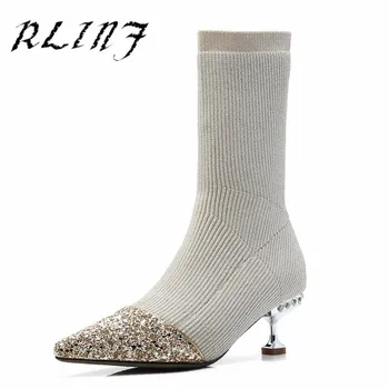 RLINF Socks Boots Elasticity Wool Sequins Mid-boots Legs Boots Rhinestones Stiletto Boots
RLINF Socks Boots Elasticity Wool Sequins Mid-boots Legs Boots Rhinestones Stiletto Boots