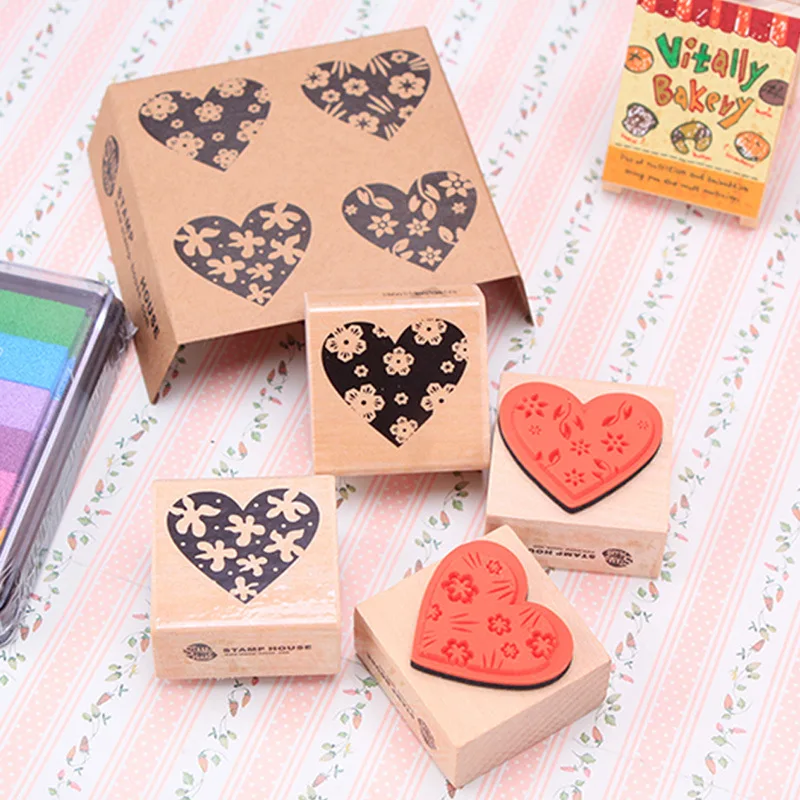 4 Styles Cute Mini 4 x 4 cm Floral Heart Wooden Rubber Stamps Fotos Decor Props For DIY Wedding Kids Photo Album
4 Styles Cute Mini 4 x 4 cm Floral Heart Wooden Rubber Stamps Fotos Decor Props For DIY Wedding Kids Photo Album