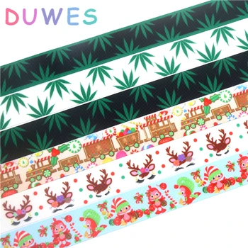 DUWES 50yards leaf christmas printed grosgrain Ribbon Accessory hairbow headwear decoration Wholesale OEM D1013
DUWES 50yards leaf christmas printed grosgrain Ribbon Accessory hairbow headwear decoration Wholesale OEM D1013