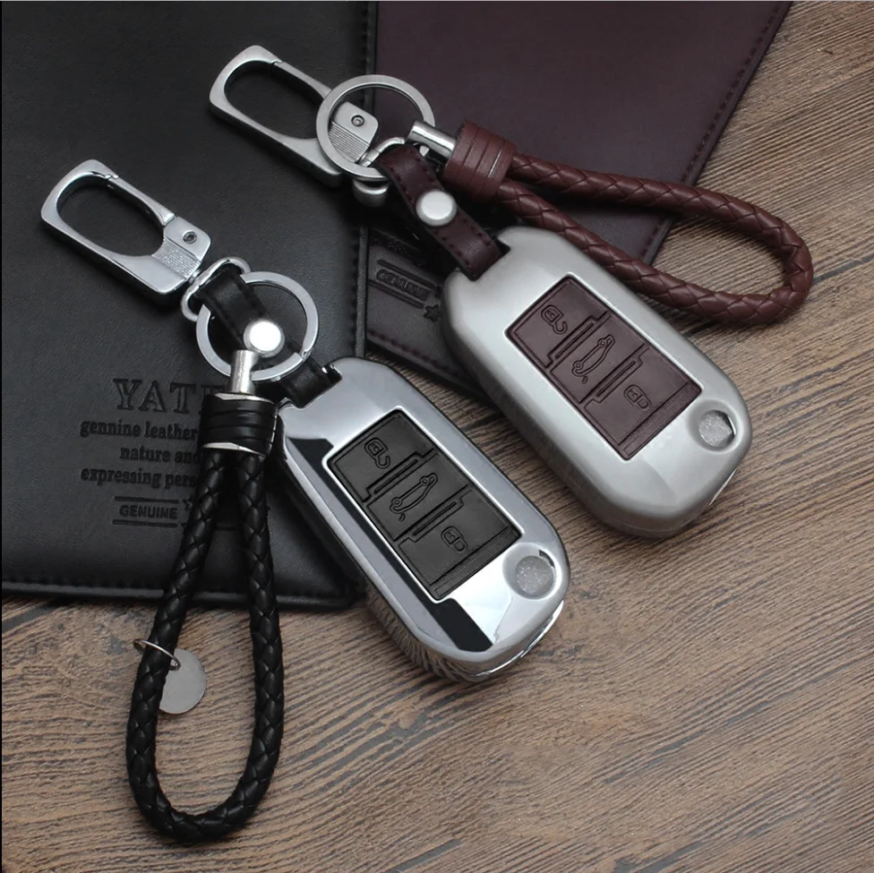 Zinc-alloy-Leather-Car-Key-Cover-Case-For-Peugeot-3008-5008-408-2008-308-508-For (1)