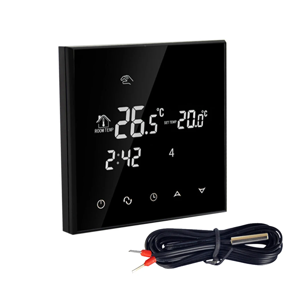 EU programmable Touch Screen electric floor heating Thermostat wiht Double sensor EU programmable Touch Screen electric floor heating Thermostat wiht Double sensor<br><br>Aliexpress