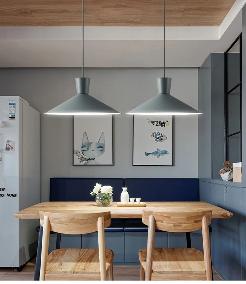 Description Picture 4 of itemModern Simple Macaron Pendant Lights Post Modern Colorful Restaurant Bar Bedroom Bedside Coffee Shop Creative LED E27 Droplight