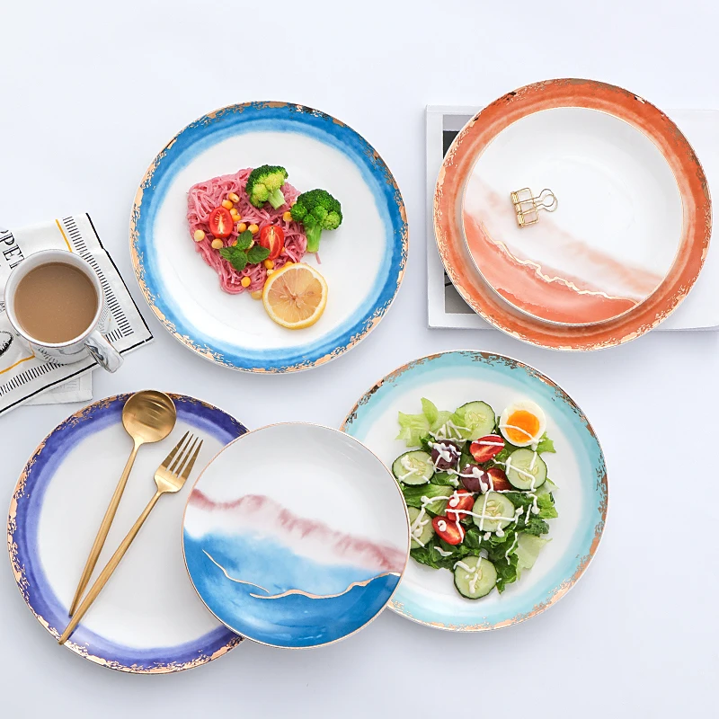 Gold Inlay Landscape fog 8 and 10 inch dinner set Plate Dish Dessert Plate Wholesale Dinnerware snack tray decoration and gift
Gold Inlay Landscape fog 8 and 10 inch dinner set Plate Dish Dessert Plate Wholesale Dinnerware snack tray decoration and gift