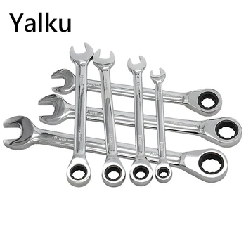Yalku 7pcs Combination Wrench Set Dual-purpose Ratchet Wrench Set 72 Tooth Ratchet Wrench Repair Tool Hand Tools
Yalku 7pcs Combination Wrench Set Dual-purpose Ratchet Wrench Set 72 Tooth Ratchet Wrench Repair Tool Hand Tools