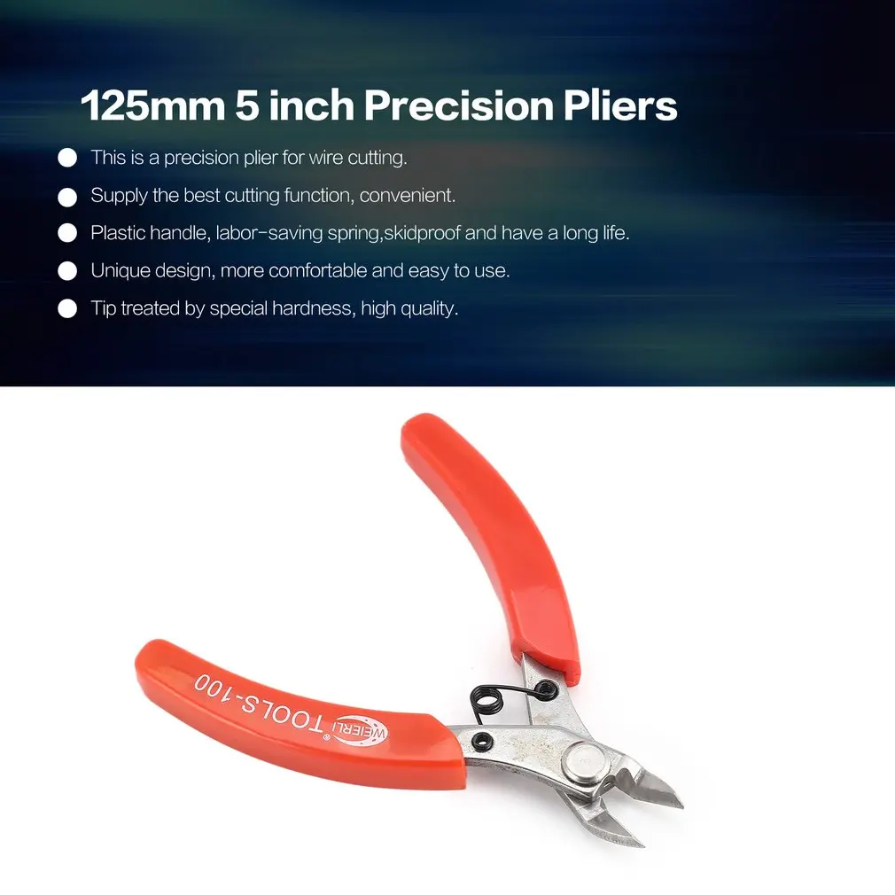 5 inch Stainless Precision Pliers Cutter Cutting Copper Cable Wire Repair Clamp DIY Electronic Hand Tools Shears Snips Nipper
5 inch Stainless Precision Pliers Cutter Cutting Copper Cable Wire Repair Clamp DIY Electronic Hand Tools Shears Snips Nipper