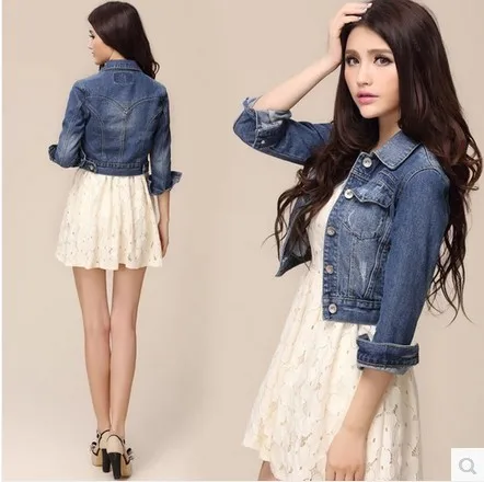 2019 Korea Style Women's Casual Short Denim Jeans Jackets Female Single Breasted Blue Denim Jacket Ladies Long Sleeve Jean Coat
2019 Korea Style Women's Casual Short Denim Jeans Jackets Female Single Breasted Blue Denim Jacket Ladies Long Sleeve Jean Coat