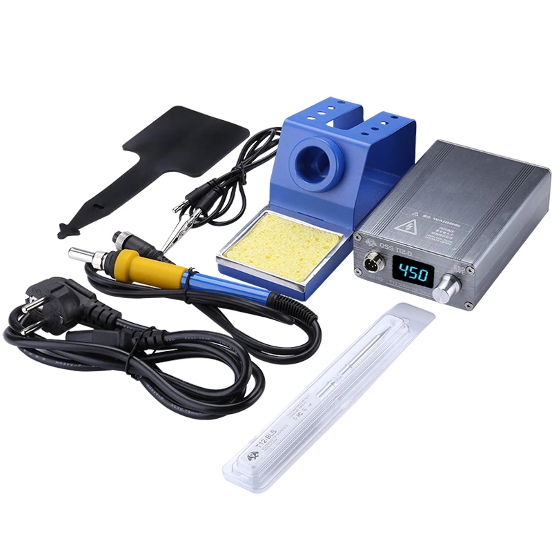T12 72W Quick Heating OLED Digital Display Soldering Iron Station Kit Adjustable Temperature Electronic Welding Iron Repair Tool
T12 72W Quick Heating OLED Digital Display Soldering Iron Station Kit Adjustable Temperature Electronic Welding Iron Repair Tool