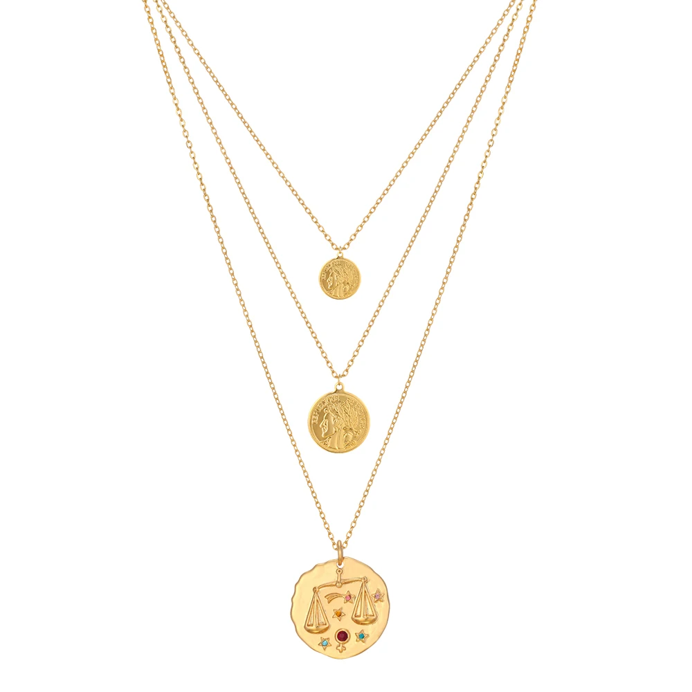 3pcs Constellation Zodiac Coin Pendant Necklace Celestial Jewelry Layered Libra Necklace Gifts Jewelry XL-428
3pcs Constellation Zodiac Coin Pendant Necklace Celestial Jewelry Layered Libra Necklace Gifts Jewelry XL-428