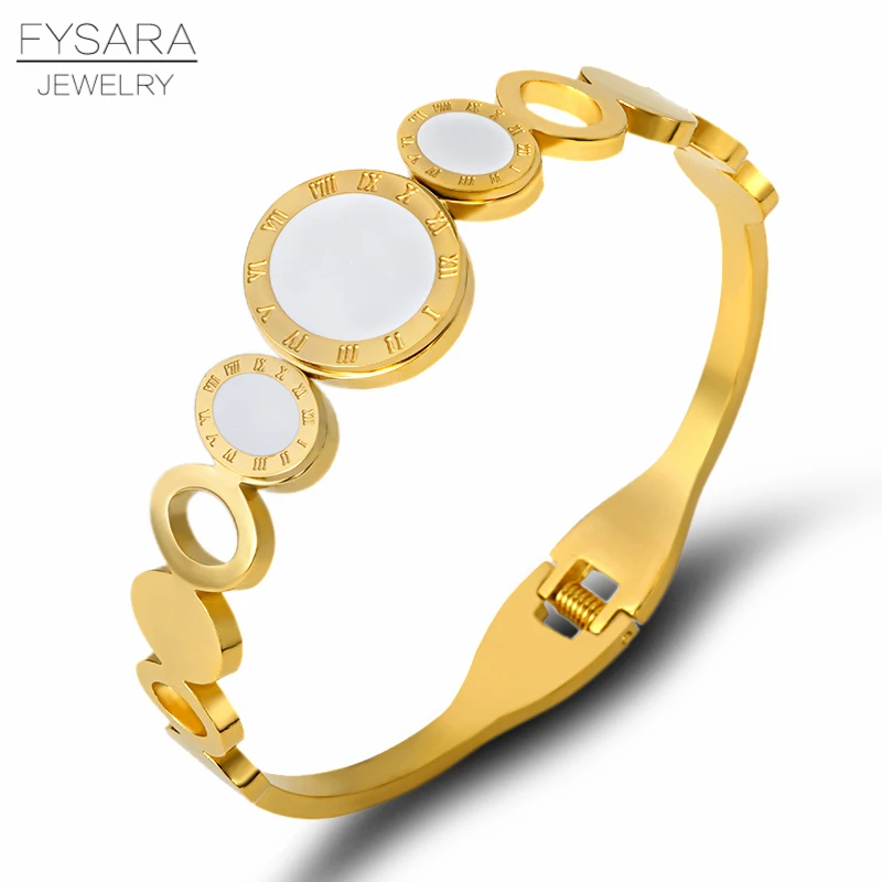 FYSARA Trendy Jewelry Hollow Round Circles Shell Bracelets & Bangles for Women Titanium Steel Roman Numeral Bangles Female
FYSARA Trendy Jewelry Hollow Round Circles Shell Bracelets & Bangles for Women Titanium Steel Roman Numeral Bangles Female