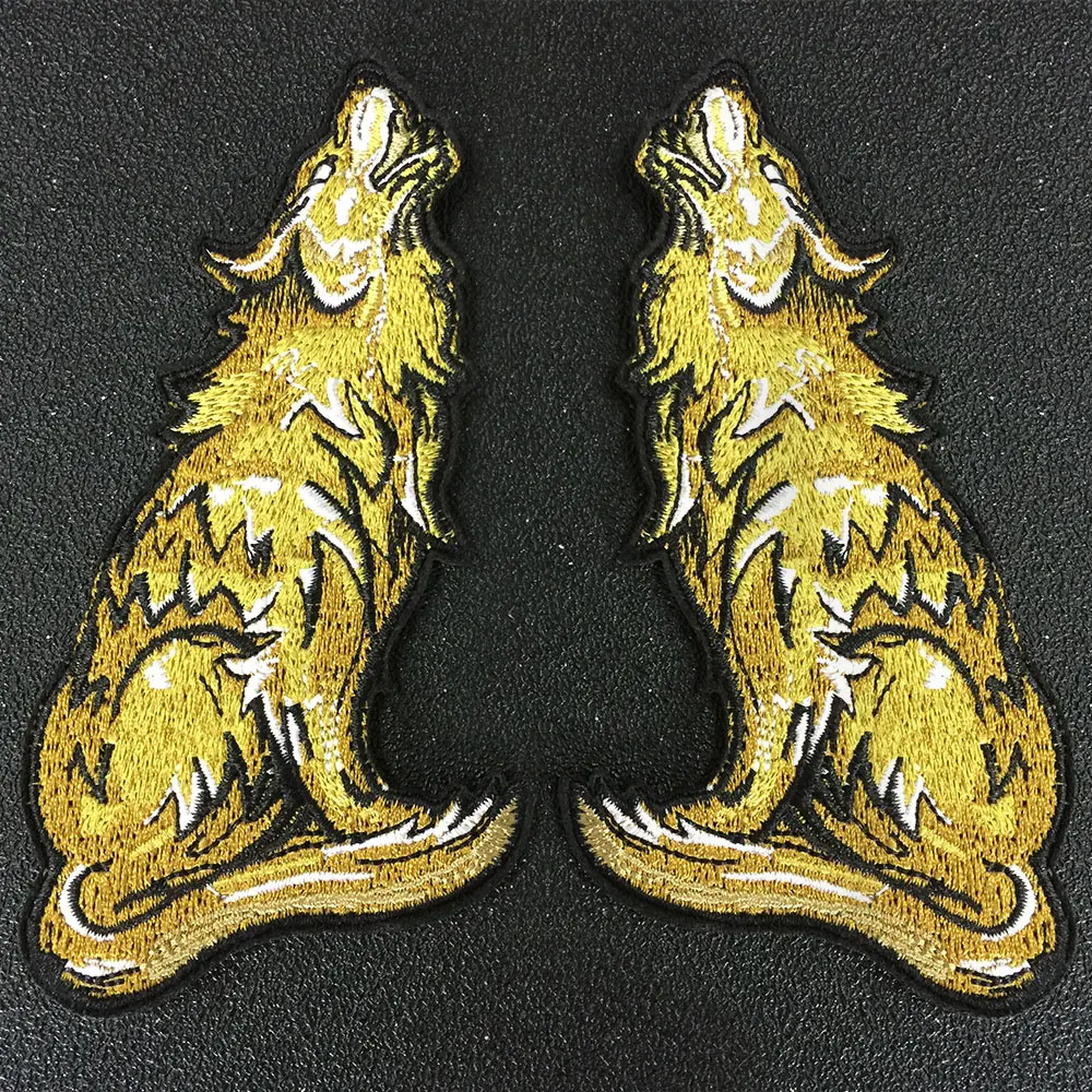 Gold Wolf Embroidered patch Applique Sewing Label punk biker Patches Clothes Stickers Apparel Accessories Badge
Gold Wolf Embroidered patch Applique Sewing Label punk biker Patches Clothes Stickers Apparel Accessories Badge