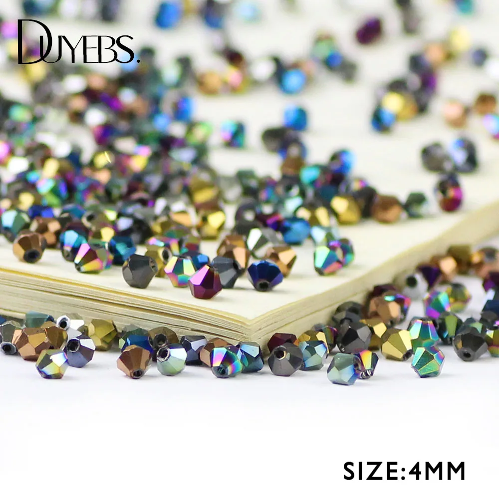 DUYEBS 100psc 4mm Plating Bicone Loose Beads Upscale Austrian Crystals Glass Beads Supply Bracelet Jewelry Making Accssories DIY
DUYEBS 100psc 4mm Plating Bicone Loose Beads Upscale Austrian Crystals Glass Beads Supply Bracelet Jewelry Making Accssories DIY