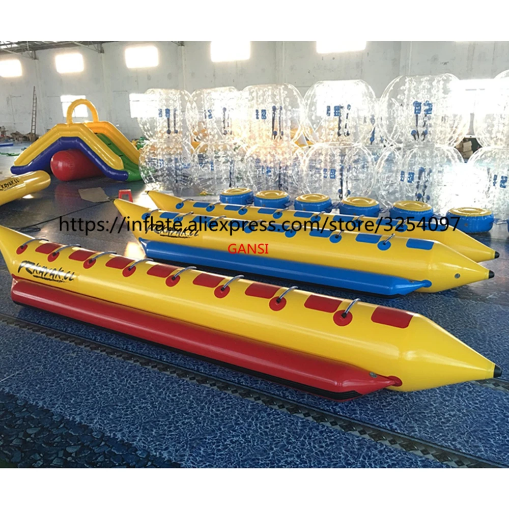 

0.9Mm Pvc Inflatable Sea Flying Fish Towable ,8 Persons Inflatable Floating Banana Boat For Water Sport