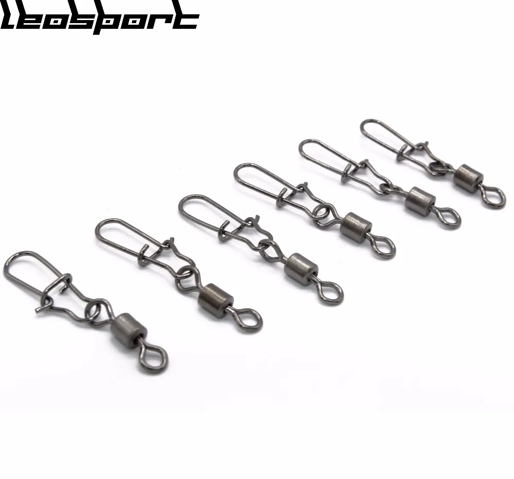 LEOSPORT 50PCS/Lot 2# 4# 6# 8# Fishing Connector Pin Bearing Rolling Swivel Stainless Steel with Snap Fishhook Lure Tackle
LEOSPORT 50PCS/Lot 2# 4# 6# 8# Fishing Connector Pin Bearing Rolling Swivel Stainless Steel with Snap Fishhook Lure Tackle