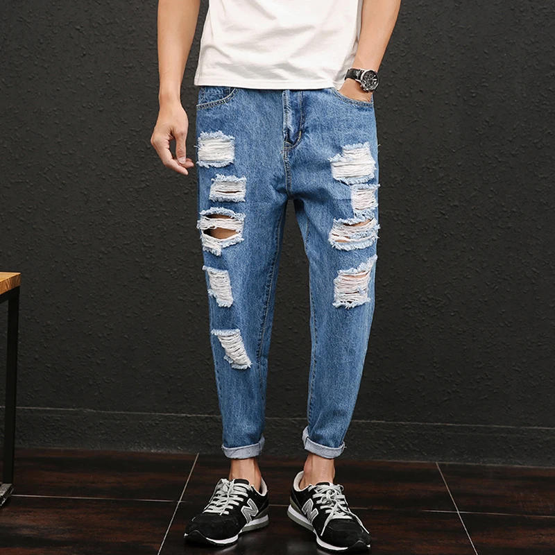 Men Jeans Brand New Casual Thin Summer Slim Fit Blue Ripped Jeans Stretch Denim Pants Trousers Classic Cowboys Young Man 28-42
Men Jeans Brand New Casual Thin Summer Slim Fit Blue Ripped Jeans Stretch Denim Pants Trousers Classic Cowboys Young Man 28-42