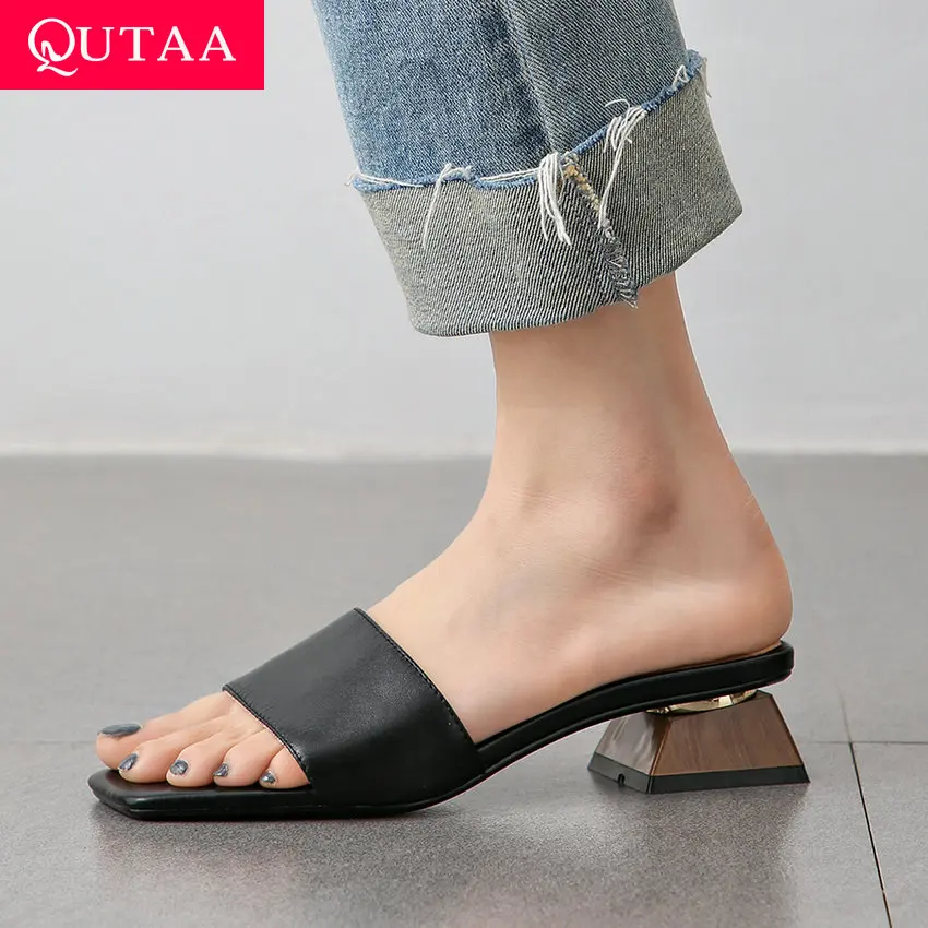 QUTAA 2019 Women Sandals Strange Heel Fashion Concise Square Open-toed Cow Leather Slingback Comfortable Ladies Shoes Size 34-42
QUTAA 2019 Women Sandals Strange Heel Fashion Concise Square Open-toed Cow Leather Slingback Comfortable Ladies Shoes Size 34-42