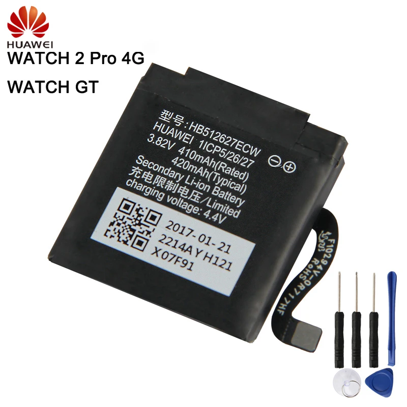 HUAWEI HB512627ECW Genuine Battery For Huawei WATCH2 Pro 4G EO-DLXXU Porsche Design WATCH GT WATCH 2 420mAh Battery + Tool
HUAWEI HB512627ECW Genuine Battery For Huawei WATCH2 Pro 4G EO-DLXXU Porsche Design WATCH GT WATCH 2 420mAh Battery + Tool
