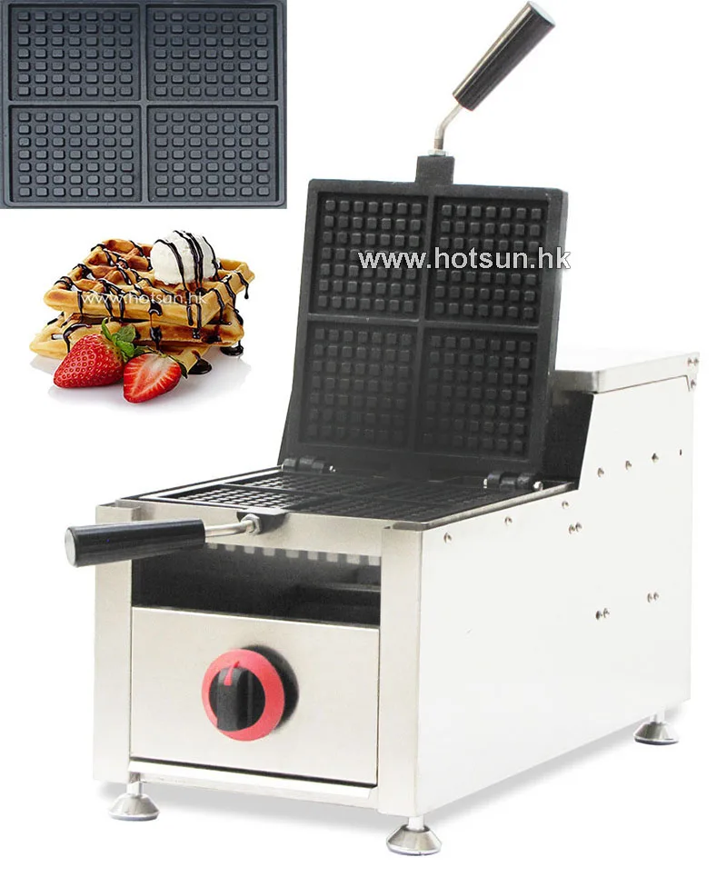 

4pcs Commercial Non-stick LPG Gas Belgium Belgian Brussels Waffle Machine Baker Maker