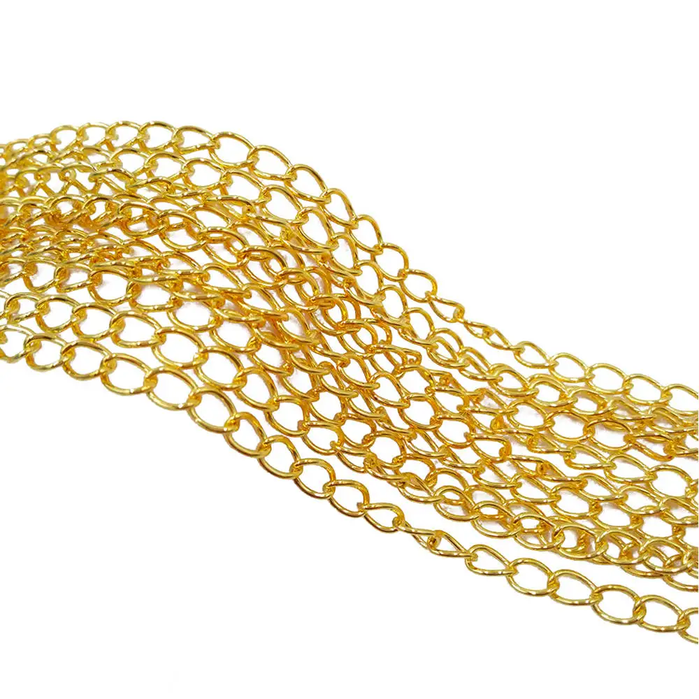 Gold Plated 100m 3x5mm Necklace End Extender Curb Chains Metal Link Chain Findings for Jewelry Making NEC-04
Gold Plated 100m 3x5mm Necklace End Extender Curb Chains Metal Link Chain Findings for Jewelry Making NEC-04