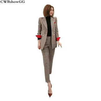 CWBshowGG Autumn and winter new 2018 Korean version of the plaid double-breasted plaid blazer waist professional short tops suit
CWBshowGG Autumn and winter new 2018 Korean version of the plaid double-breasted plaid blazer waist professional short tops suit