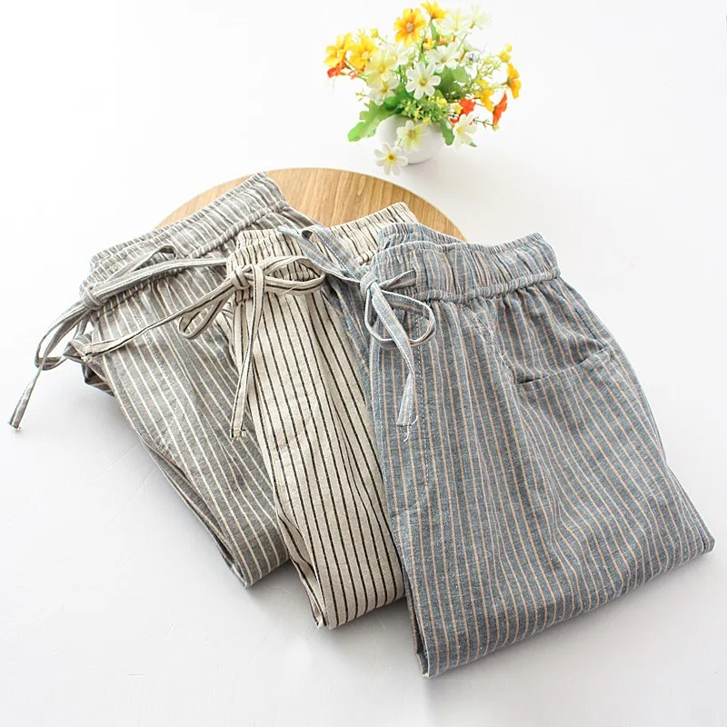 Summer New Woman Linen Striped Harem Pants Fashion Women Cotton Loose Striped Full Pants Female 2018 Casual Pants
Summer New Woman Linen Striped Harem Pants Fashion Women Cotton Loose Striped Full Pants Female 2018 Casual Pants