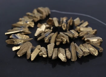 15.5"Strands Gold Titanium Quartz Crystal Top Drilled Point Beads,Raw Crystal Quartz Geode Rough Nugget Chip Stick Tusk Beads
15.5"Strands Gold Titanium Quartz Crystal Top Drilled Point Beads,Raw Crystal Quartz Geode Rough Nugget Chip Stick Tusk Beads