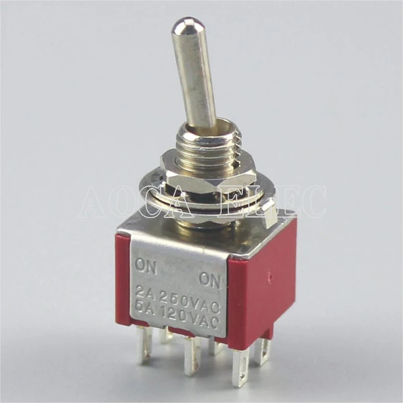 100PCS MTS-202 Toggle Switch 6MM 3A 250VAC 6A 125VAC 6PIN ON ON Latching 2P2T DPDT Mini 6 Pin Double Pole With Solder Terminal
100PCS MTS-202 Toggle Switch 6MM 3A 250VAC 6A 125VAC 6PIN ON ON Latching 2P2T DPDT Mini 6 Pin Double Pole With Solder Terminal