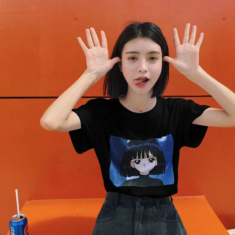 Summer short-sleeved Harajuku large size casual ulzzang cute loose women short-sleeved T-shirt cartoon Sailor Moon T-shirt
Summer short-sleeved Harajuku large size casual ulzzang cute loose women short-sleeved T-shirt cartoon Sailor Moon T-shirt