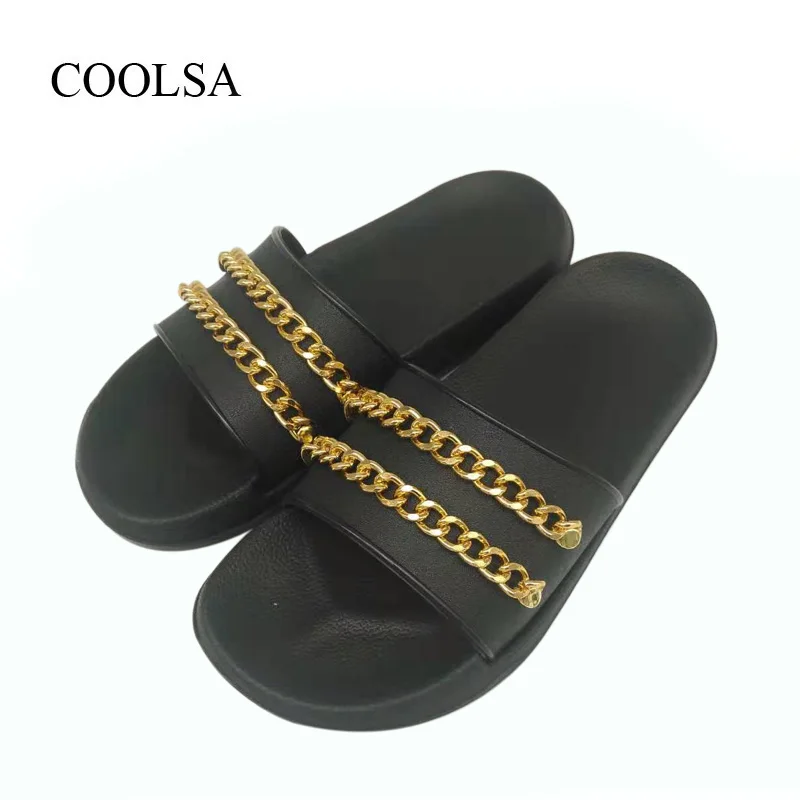 Women Summer Non-slip Flat Mental Chain Slides Women Breathable Indoor Slippers Women Bathroom Big Size Slippers Drop Shipping
Women Summer Non-slip Flat Mental Chain Slides Women Breathable Indoor Slippers Women Bathroom Big Size Slippers Drop Shipping