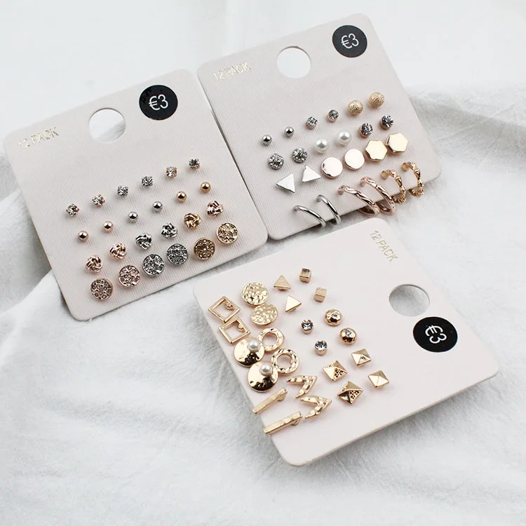 2019 New Stylish 12 Pairs/Set Stud Earrings Set Alloy Triangle Glass Ball Knot Round Circle Earring Set Jewelry Party Gift
2019 New Stylish 12 Pairs/Set Stud Earrings Set Alloy Triangle Glass Ball Knot Round Circle Earring Set Jewelry Party Gift