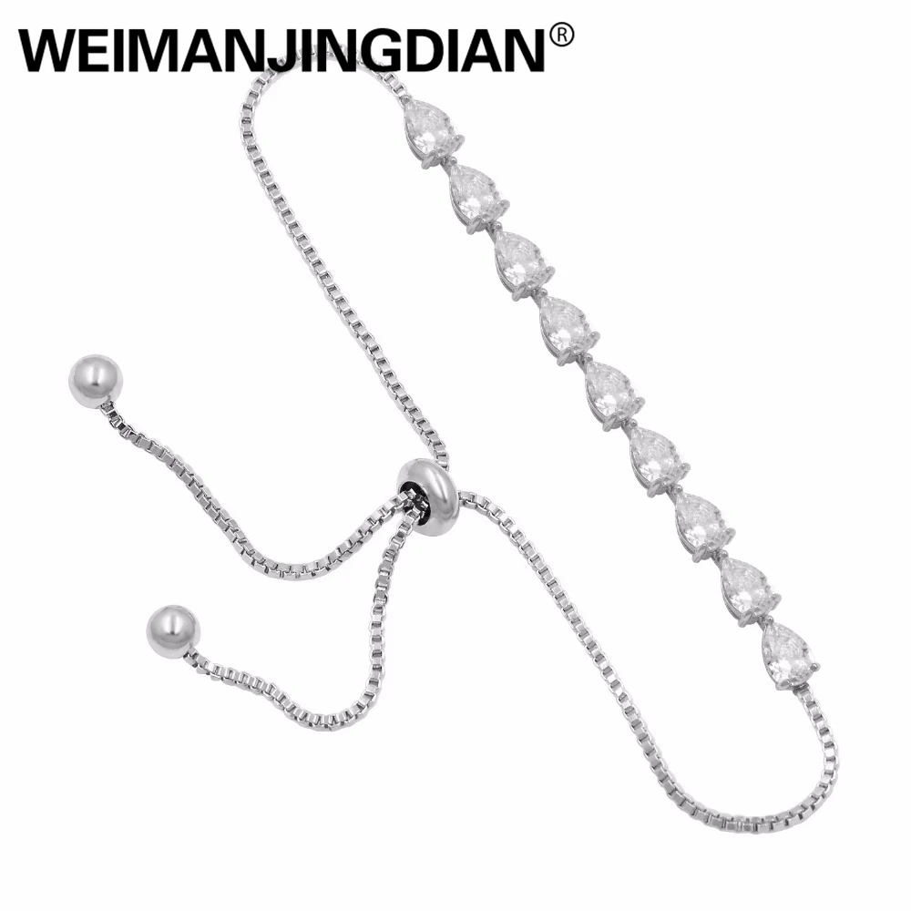 WEIMANJINGDIAN Elegant Teardrop Cubic Zirconia CZ Zircon Crystal Adjustable Bracelets for Women or Wedding in 3 Assorted Colors
WEIMANJINGDIAN Elegant Teardrop Cubic Zirconia CZ Zircon Crystal Adjustable Bracelets for Women or Wedding in 3 Assorted Colors