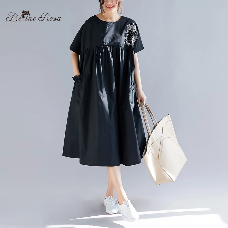 BelineRosa 2019 Women's Black Shirt Dresses Summer Casual Short Sleeve Cotton Linen Embroidery Flower Women Clothing TYW00973
BelineRosa 2019 Women's Black Shirt Dresses Summer Casual Short Sleeve Cotton Linen Embroidery Flower Women Clothing TYW00973