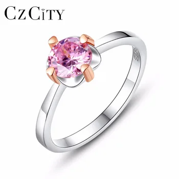 CZCITY Pink Cubic Zirconia Finger Ring Luxury Two-Color Gold Designer 925 Sterling Silver Engagement Rings for Women Jewelry
CZCITY Pink Cubic Zirconia Finger Ring Luxury Two-Color Gold Designer 925 Sterling Silver Engagement Rings for Women Jewelry