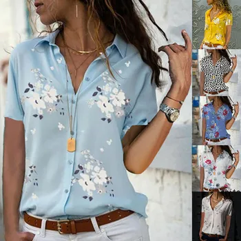 Casual Summer Chiffon Women Plus Size Loose Print V-neck Short Sleeve Print Blouse Pullover Tops Shirt Shirts Tops Blouse Wear
Casual Summer Chiffon Women Plus Size Loose Print V-neck Short Sleeve Print Blouse Pullover Tops Shirt Shirts Tops Blouse Wear